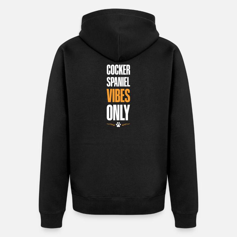 Cocker Spaniel Vibes uniquement - Veste à capuche bio Premium Unisexe - noir