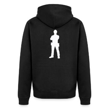 Construction Worker Construction Silhouette - Unisex Premium Organic Zip Hoodie - black - Back - Nico (187cm)