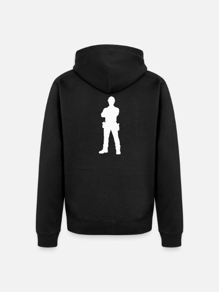 Construction Worker Construction Silhouette - Unisex Premium Organic Zip Hoodie - black