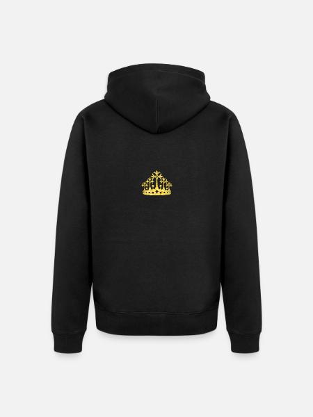 Goldene Krone 04 - Unisex Premium Bio Zip Hoodie - Schwarz