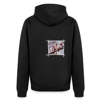 Cerisiers en fleurs et cerisier - Veste à capuche bio Premium Unisexe - noir - Dos - Nico (187cm)