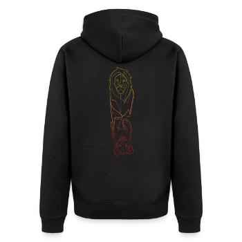 Lion & Lionceau lineart - Veste à capuche bio Premium Unisexe - noir - Dos - Nico (187cm)