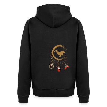 Delfin Weihnachten Weihnachtstraumfänger - Unisex Premium Bio Zip Hoodie - Schwarz - Hinten - Nico (187cm)