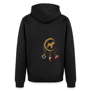 Brussel Griffon Weihnachten Weihnachtstraumfänger - Unisex Premium Bio Zip Hoodie - Schwarz - Hinten - Nico (187cm)