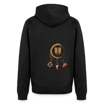 Congas Weihnachten Weihnachtstraumfänger - Unisex Premium Bio Zip Hoodie - Schwarz - Hinten - Nico (187cm)