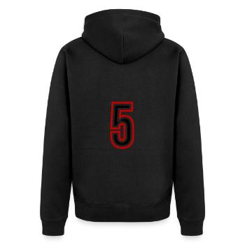 5 Number Years Jersey - Unisex Premium Organic Zip Hoodie - black - Back - Nico (187cm)