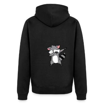 Raccoon - Dab, dabbing, dabbing, dancing - Unisex Premium Organic Zip Hoodie - black - Back - Nico (187cm)