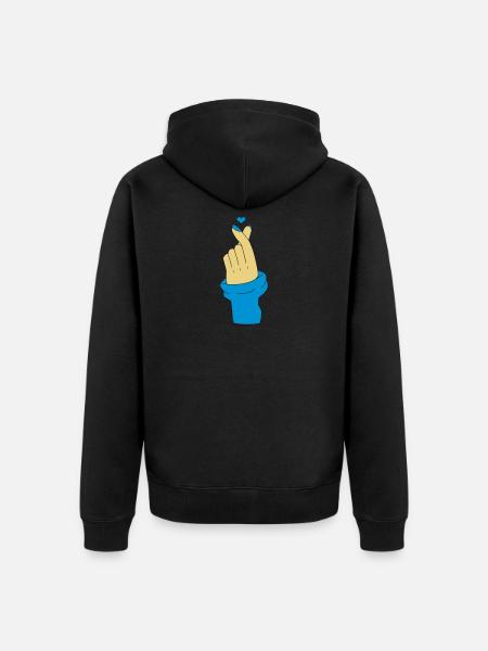 Love U Korean - Unisex Premium Organic Zip Hoodie - black
