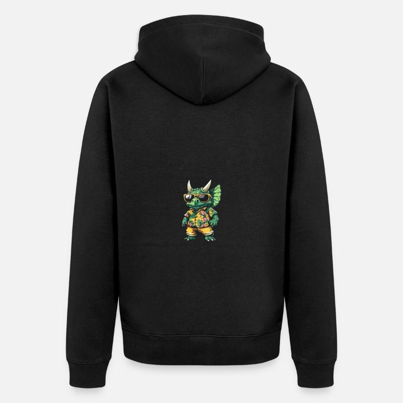Dinosaurier triceratops Comic Urlaub - Unisex Premium Bio Zip Hoodie - Schwarz
