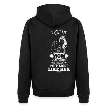 Maman Enfant Fils Fille Cadeau - Veste à capuche bio Premium Unisexe - noir - Dos - Nico (187cm)