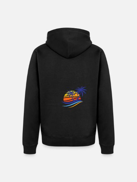 Palm Beach Sun - Unisex Premium Organic Zip Hoodie - black