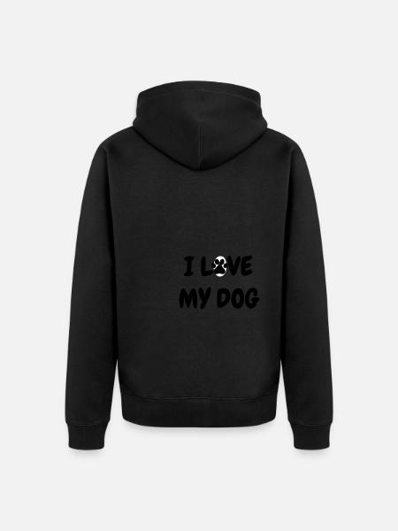 I love my dog - Unisex Premium Bio Zip Hoodie - Schwarz