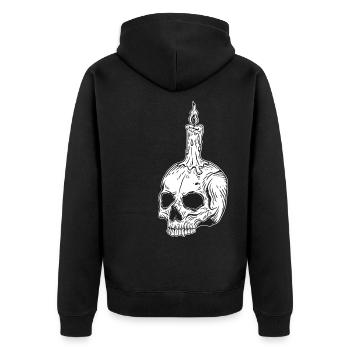 Skull Skull Horror Skeleton Halloween Metal - Unisex Premium Organic Zip Hoodie - black - Back - Nico (187cm)