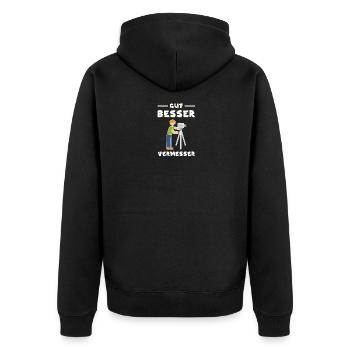 Vermesser Vermessungstechniker Landvermesser - Unisex Premium Bio Zip Hoodie - Schwarz - Hinten - Nico (187cm)
