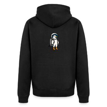 Comic Möwe Beruf Astronaut im Weltall Raumanzug - Unisex Premium Bio Zip Hoodie - Schwarz - Hinten - Nico (187cm)