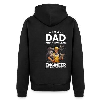 Nuklearingenieur für Kernkraftwerk und Kernenergie - Unisex Premium Bio Zip Hoodie - Schwarz - Hinten - Nico (187cm)