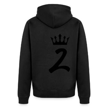 2 Couronne de numéros - Veste à capuche bio Premium Unisexe - noir - Dos - Nico (187cm)