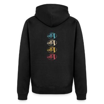 Amerikanischer Football amerikanisch Vektor Stolz - Unisex Premium Bio Zip Hoodie - Schwarz - Hinten - Nico (187cm)