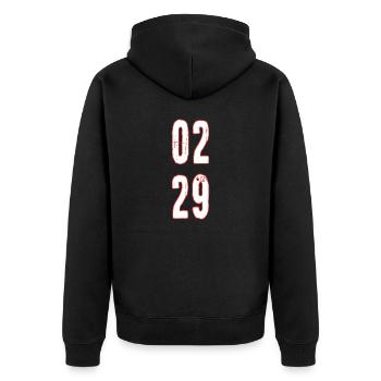 Leap Year Birthday, February 29 - Unisex Premium Organic Zip Hoodie - black - Back - Nico (187cm)