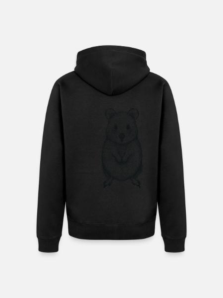 Cute Quokka - Unisex Premium Organic Zip Hoodie - black