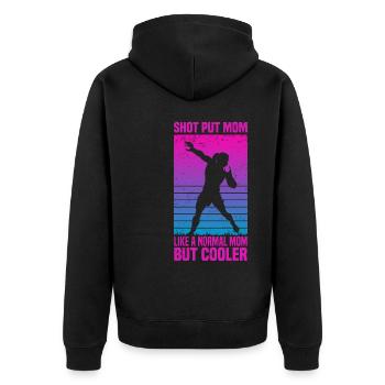 Shot put - Unisex Premium Organic Zip Hoodie - black - Back - Nico (187cm)