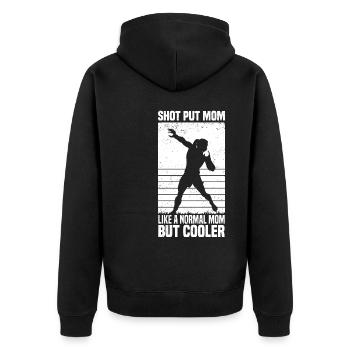 Kugelstoßen | Leichtathletik Kugelstoßer Geschenke - Unisex Premium Bio Zip Hoodie - Schwarz - Hinten - Nico (187cm)