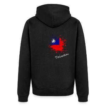 Taiwan - Unisex Premium Bio Zip Hoodie - Schwarz - Hinten - Nico (187cm)