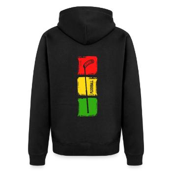 floorball floorball floorballer - Unisex Premium Organic Zip Hoodie - black - Back - Nico (187cm)