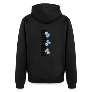 Eisbader Winterschwimmen "winter-vibes" Eisbad - Unisex Premium Bio Zip Hoodie - Schwarz - Hinten - Nico (187cm)