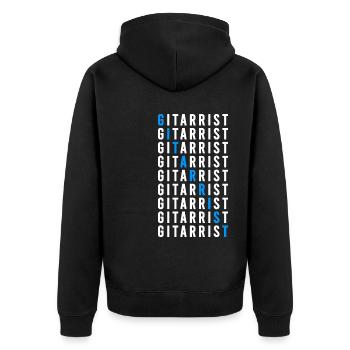 Gitarrist - Unisex Premium Bio Zip Hoodie - Schwarz - Hinten - Nico (187cm)