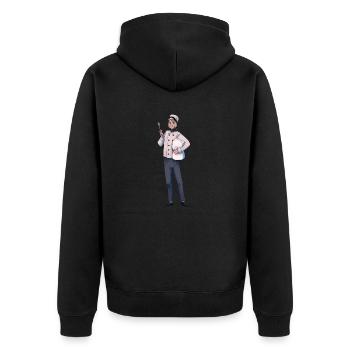 Cookie - Unisex Premium Bio Zip Hoodie - Schwarz - Hinten - Nico (187cm)