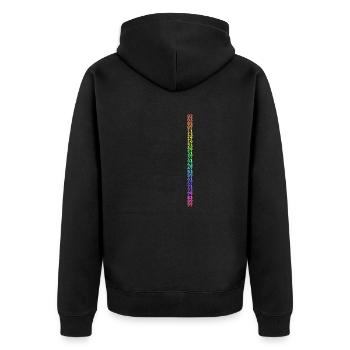 Festbrennweiten von 1 bis 100 für dunklen Hintergrund - Unisex Premium Bio Zip Hoodie - Schwarz - Hinten - Nico (187cm)