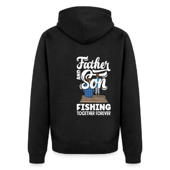 Father And Son Fishing Together Forever Father's - Unisex Premium Bio Zip Hoodie - Schwarz - Hinten - Nico (187cm)