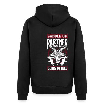 Saddle up, partenaire, nous allons en enfer Dark - Veste à capuche bio Premium Unisexe - noir - Dos - Nico (187cm)