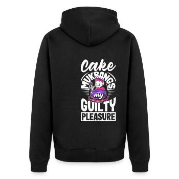 Mukbang and Cake - Unisex Premium Organic Zip Hoodie - black - Back - Nico (187cm)