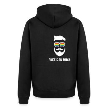 LGBT Stolze Vater - Unisex Premium Bio Zip Hoodie - Schwarz - Hinten - Nico (187cm)