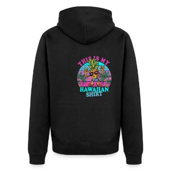 This is my Hawaiian shirt - Unisex Premium Organic Zip Hoodie - black - Back - Nico (187cm)