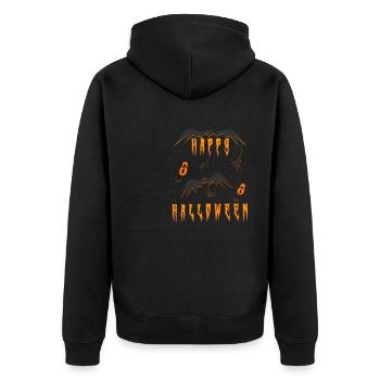 Halloween Happy Halloween - Unisex Premium Organic Zip Hoodie - black - Back - Nico (187cm)