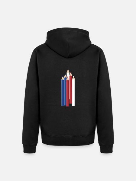 Drawer Us Flag Drawing - Unisex Premium Organic Zip Hoodie - black