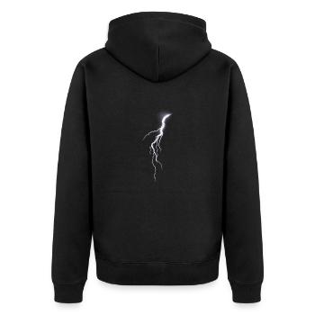 Lightning Bolt Flash - Unisex Premium Organic Zip Hoodie - black - Back - Nico (187cm)