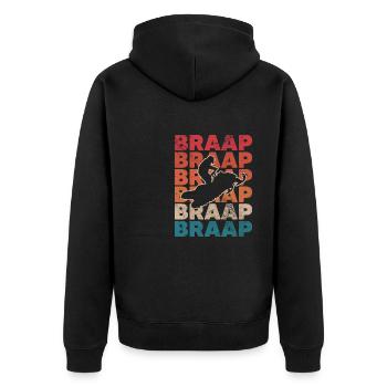 Braap Pilote de moto - Veste à capuche bio Premium Unisexe - noir - Dos - Nico (187cm)
