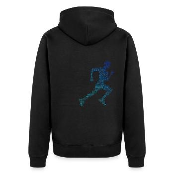 Laufen Running Joggen Jogging Rennen Cross Country - Veste à capuche bio Premium Unisexe - noir - Dos - Nico (187cm)