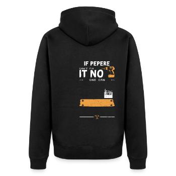 Si Pepere ne peut pas le réparer, personne ne peut le faire - Veste à capuche bio Premium Unisexe - noir - Dos - Nico (187cm)