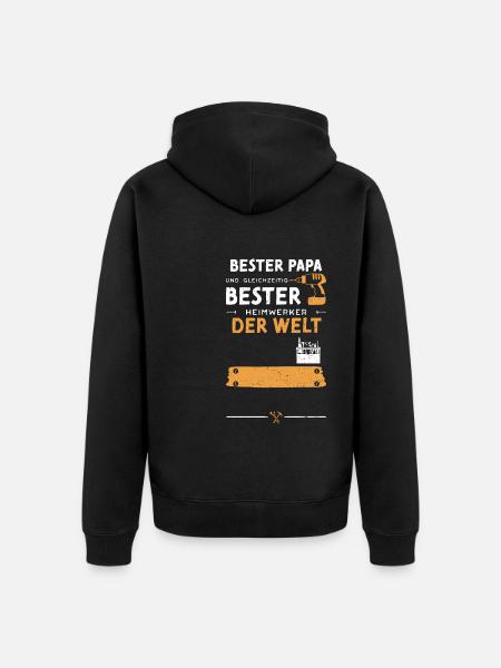Bester Papa Und Gleichzeitig Bes... - Unisex Premium Bio Zip Hoodie - Schwarz