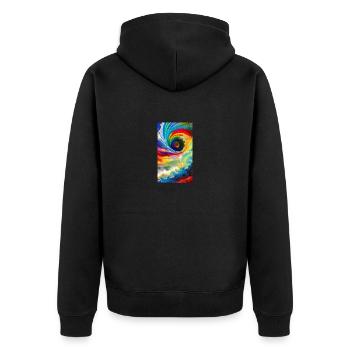Univers spirale coloré - Veste à capuche bio Premium Unisexe - noir - Dos - Nico (187cm)