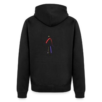 Modere Kunst - Unisex Premium Bio Zip Hoodie - Schwarz - Hinten - Nico (187cm)