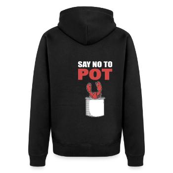 Say No To Pot Hummer - Unisex Premium Bio Zip Hoodie - Schwarz - Hinten - Nico (187cm)