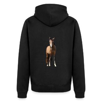 Horses T-shirt Gift Rider - Unisex Premium Organic Zip Hoodie - black - Back - Nico (187cm)