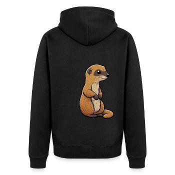 Mungo - Unisex Premium Bio Zip Hoodie - Schwarz - Hinten - Nico (187cm)