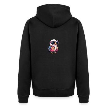 Taube Vogel Cool Sommer - Unisex Premium Bio Zip Hoodie - Schwarz - Hinten - Nico (187cm)